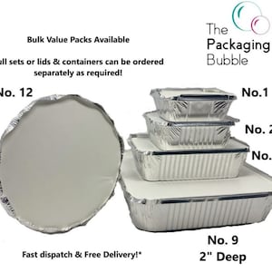 Aluminium Foil Food Containers with Lids Takeaway Home Catering Disposable Bake