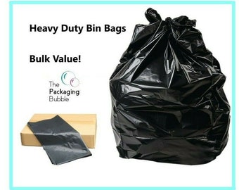 Bin Bags Heavy Duty Black Liners Rubbish Bags Waste Refuse Sacks Extra Strong