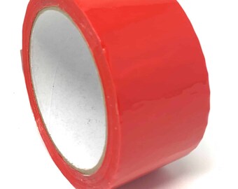 BIGtec 6 Rollos De Cinta Adhesiva Para Paquetes, Precaución De Cristal, Silenciosa, Cinta De Embalaje, Cinta De Embalaje, Cinta De Embalaje Estándar, 66 M De Largo, 48 Mm De Ancho, Color Rojo