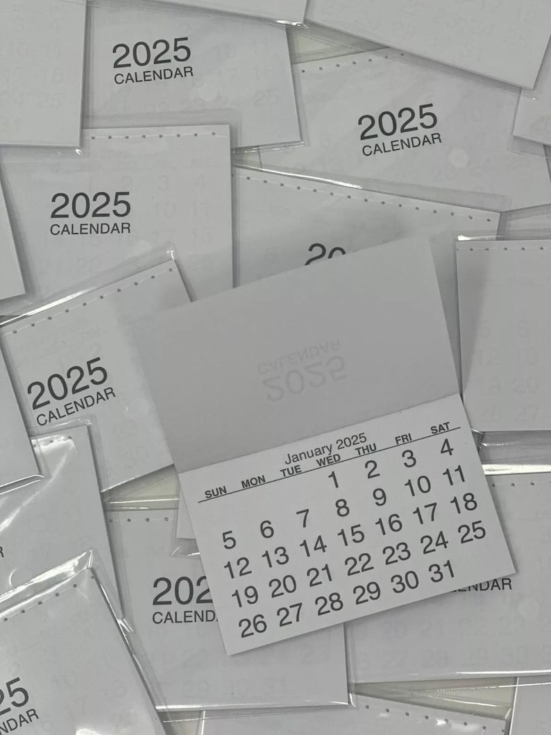 2025 Calendar Tabs Insert Mini String Tear off Pads Month to View Made ...