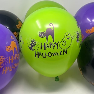Happy Halloween Latex Balloons 6 Pack with 3 Colours