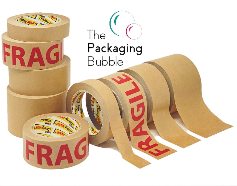 Brown Kraft Paper Packaging Parcel Tape Eco Friendly Biodegradable Recyclable 25mm, 38mm, 48mm, 75mm x 50metres 