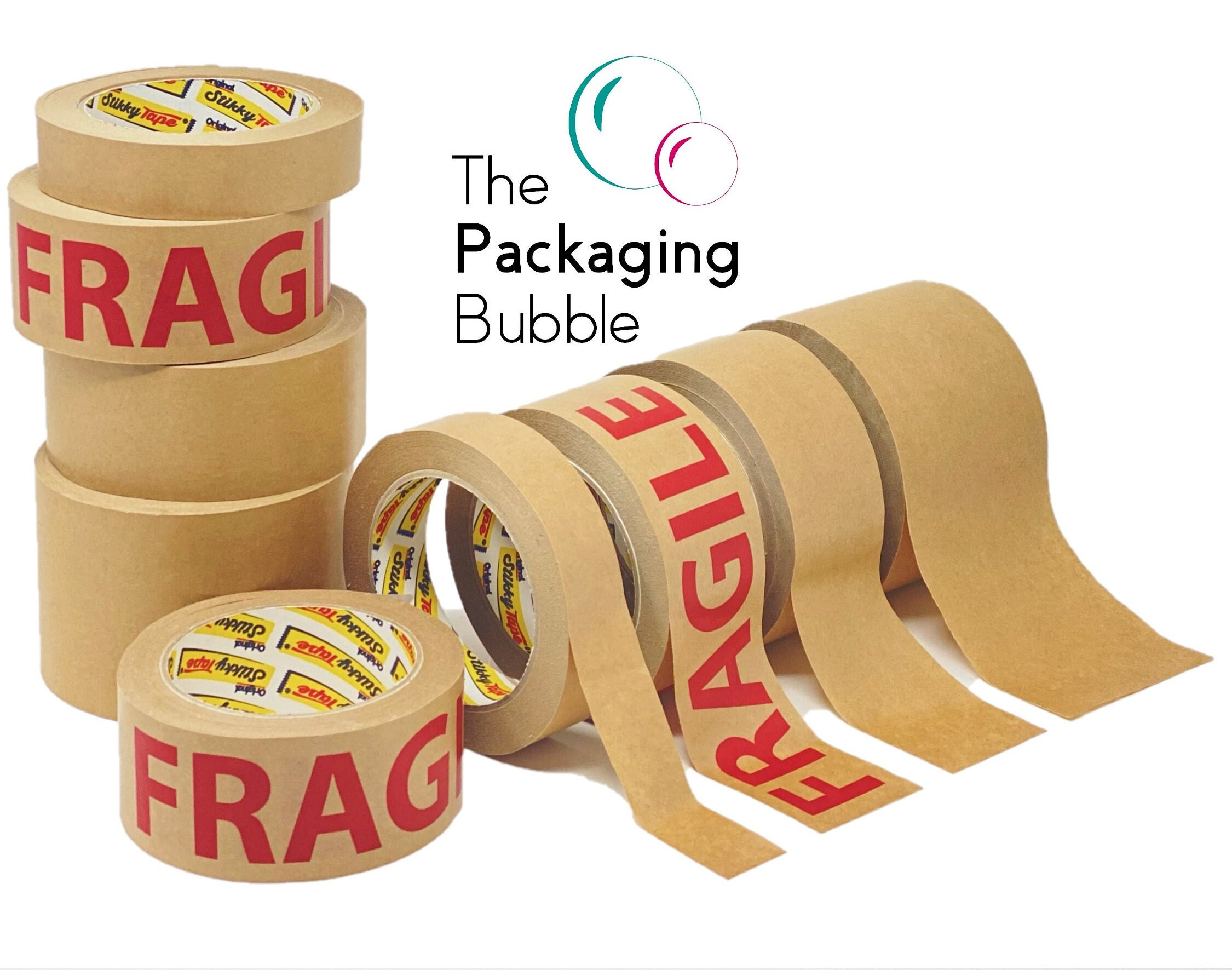 TXV Mart Heavy Duty Eco-Friendly Biodegradable Kraft Paper Tape Packing Tape for Cartons & Boxes | 2 Inches Wide x 55 Yards Long