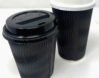 Mug Thermo Einweg Kaffeebecher Aus Dreifach Wand Wellpappe – Braun, 8/12/16 Oz, Mit Deckel, Heiß & Stabil Mit Deckel Heißgetränkebecher