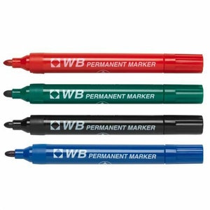 Permanent Marker Pens Bullet Tip Waterproof - Black, Blue, Red, Green Any Colour