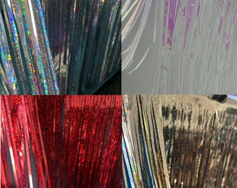Foil Lametta Shiny Decoration Christmas Tinsel Angel Hair Festival Iridescent Gold Red Silver Tree Decorations