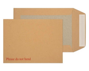 Rigid Cardboard Envelopes: C5, C4, C3, B4, Recycled Kraft Manilla