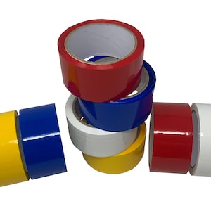 Ruban d'emballage coloré pour colis d'emballage solide 48 mm x 66 m rouge bleu blanc jaune