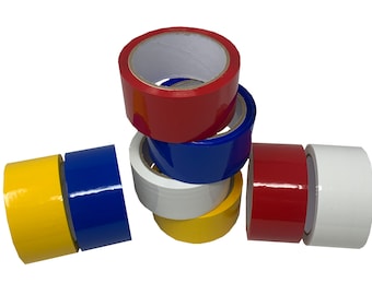 Nastro colorato per imballaggio di pacchi resistente 48 mm x 66 m Rosso Blu Bianco Giallo