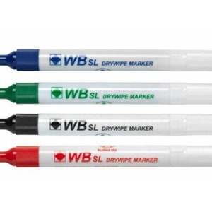 Dry Wipe White Board Marker Pens Slim Line - Black, Blue, Red or Green Assorted