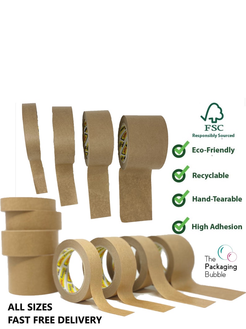 Brown Kraft Paper Packaging Parcel Tape Eco Friendly image 1