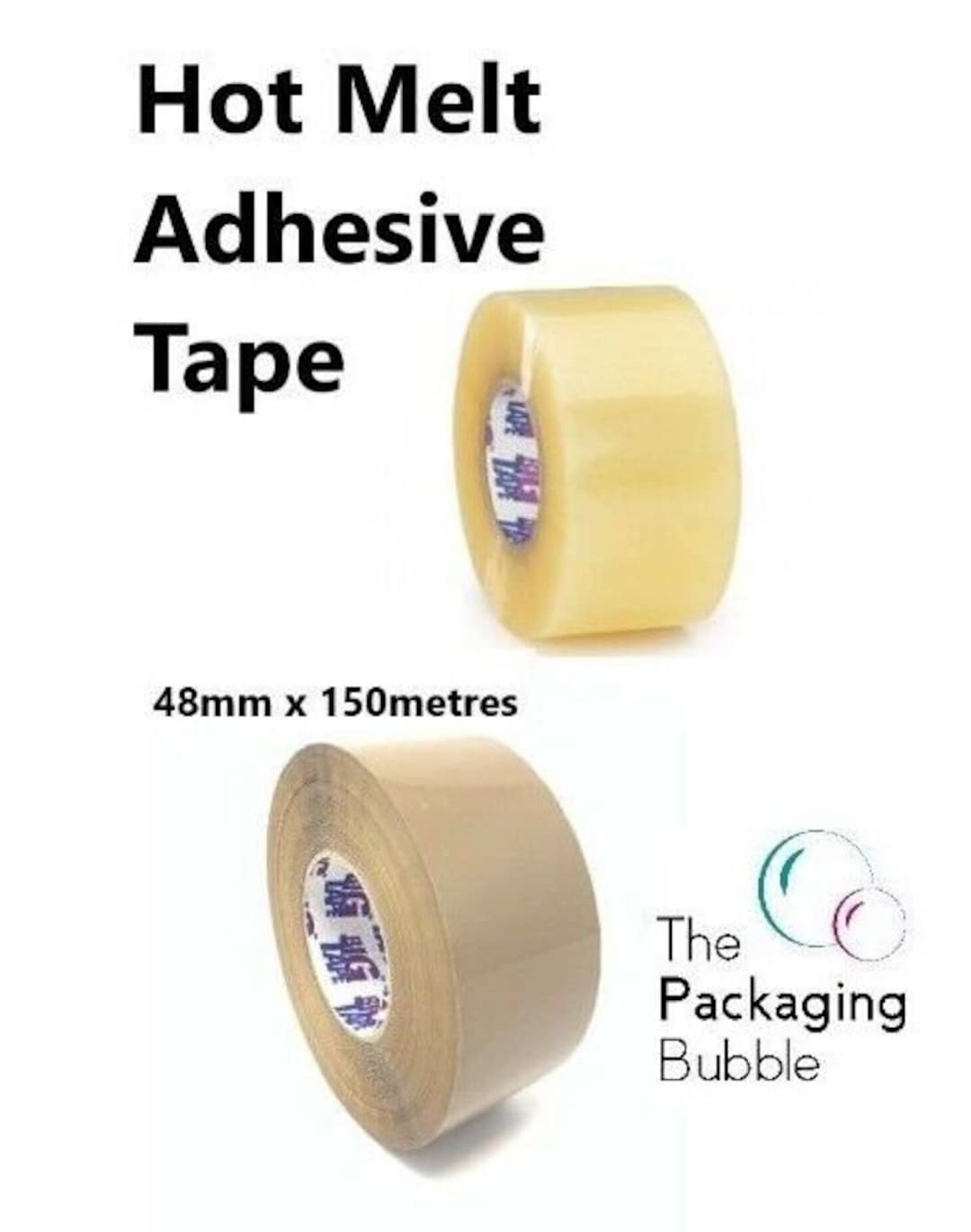 2 Pack) Strong Brown Packaging Tape Low Noise 48mm X 150m Ideal For Parcel, Packing, Packaging, Moving, Storage Cardboard Boxes