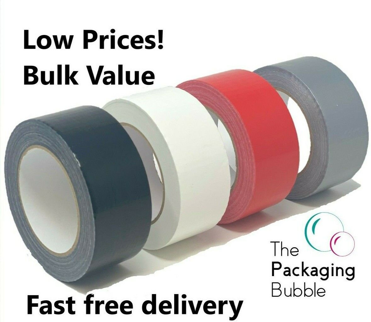 Duct Gaffer Heavy Duty Waterproof Cloth Tape 50mm x 50m Silver Black White Red