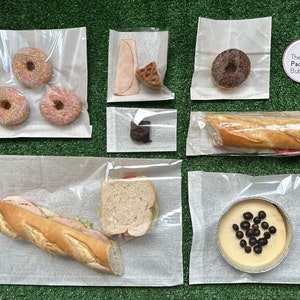 Sacchetti di carta frontali con pellicola trasparente Espositore per dolci con torta, carta per alimenti, sandwich con finestra bianca