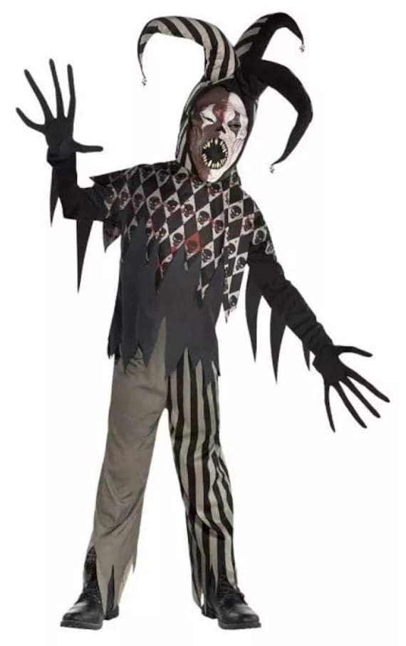 Halloween Twisted Jester Costumes Kids Scary Party Fancy Dress up Teen Spooky Etsy Denmark