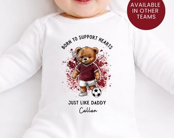 Personalized Hearts FC Baby Vest: Football Fan Scotland Gift