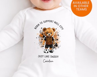 Born To Support Personalized Football Baby Vest: Hull City FC, New Dad Gift