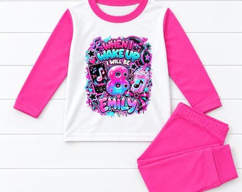When I wake up Personalised Tik Tok Inspired Music Birthday Kids Pyjamas Gift