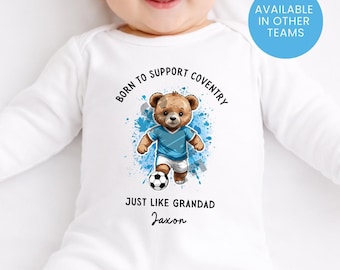 Born To Support Personalized Coventry City Baby Vest: Football Fan Gift