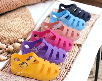 Personalised Toddler Infant Children Summer Jelly Sandals Summer Sandals Beach Sea Water Shoes Personalised Footwear Kids Summer Holiday