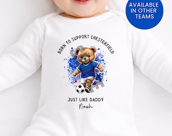 Born To Support Chesterfield FC Personalized Baby Vest: Football Fan Gift
