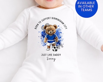 Born To Support Personalized Birmingham City Baby Vest: Football Fan, First Father's Day Gift