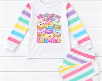 When I wake up Personalised Dumpling Squishie Birthday Kids Pyjamas Squishy Gift Personalized Pjs
