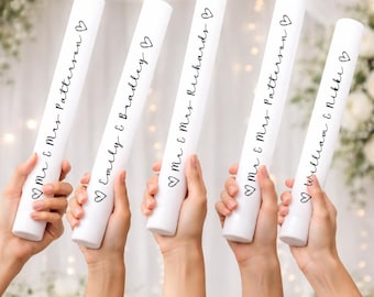 Personalized Wedding LED Foam Glow Sticks Party Decor Botanical Decoration Bride Groom Favors