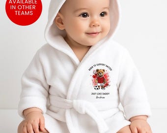 Personalized Manchester United Baby Hooded Robe: Football Fan Gift