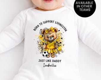 Born To Support Personalized Livingston FC Baby Vest: Scotland Football Fan Gift Christmas Clothing