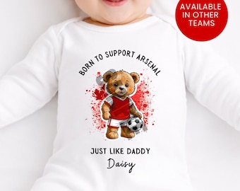 Born To Support Personalized Arsenal Baby Vest: Football Fan Gift