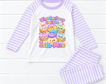 When I wake up Personalised Dumpling Squishie Birthday Kids Pyjamas Squishy Gift Personalized Pjs
