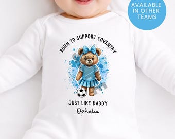 Born To Support Personalized Coventry City Baby Vest: Football Fan Gift