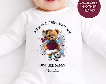 Born To Support Personalized West Ham Baby Vest: Football Fan Gift