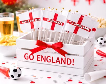 England World Cup Personalized Mini Hand Waving Flags Football Cup Decoration St George