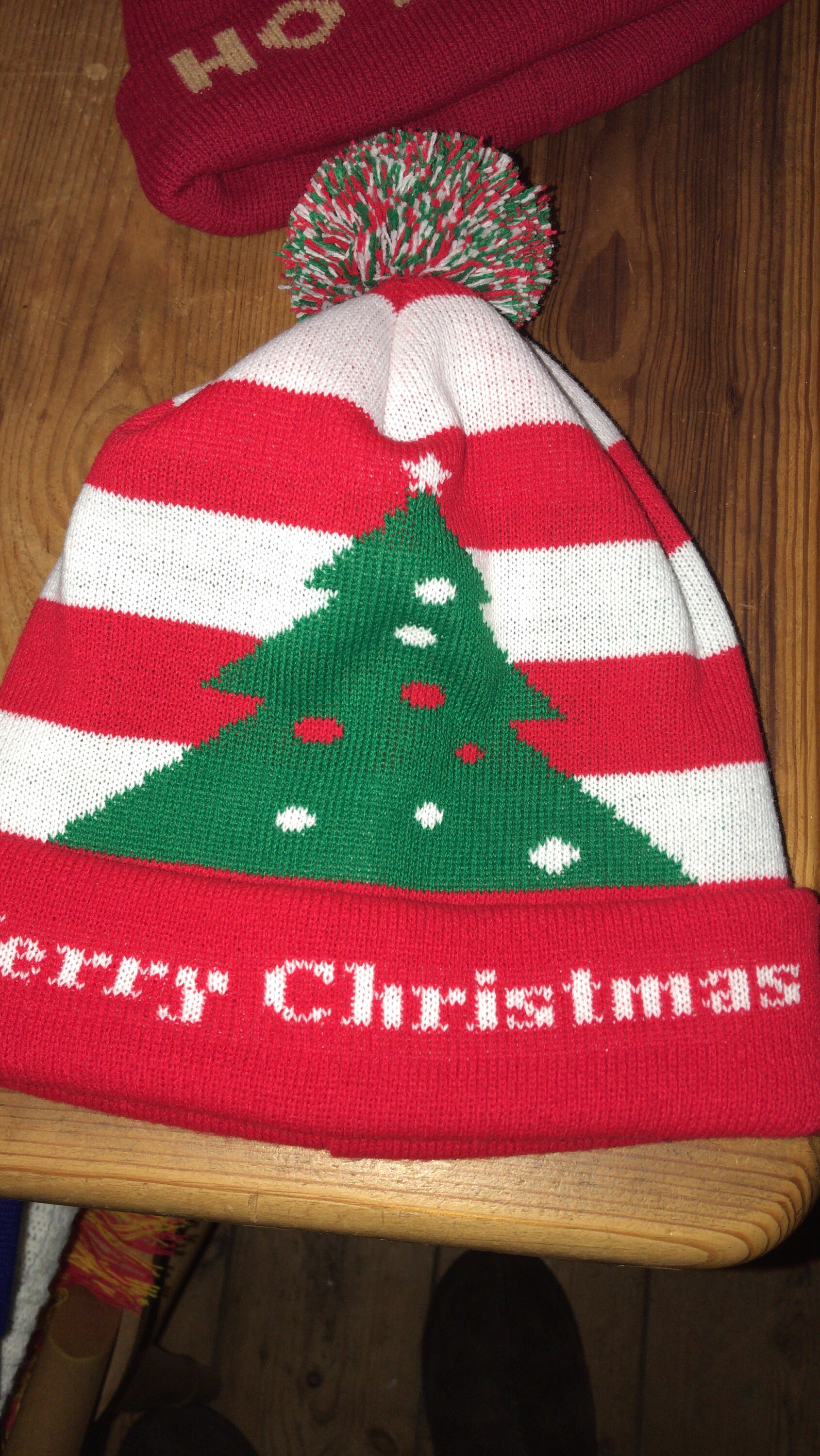 Merry Christmas tree knitted winter hat. Made to order in UK. | Etsy