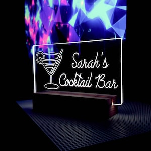Cocktail Bar Led Sign, Custom Home Bar Sign, Personalized Bar Sign, Home Bar Decor, Light Up Sign For Home Bar, Custom Neon Cocktail Sign
