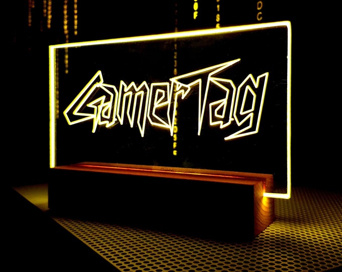 Gamer Tag Sign, Gamertag Light, Streamer Gift, Gaming Decor, Gaming Tag, Custom Gaming Sign, Custom Light Up Sign, Neon Sign, Pc LED Light