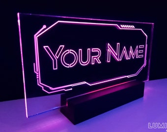 Gamer Tag Led Sign,  Gaming Decor, Futuristic Lamp, Gamer Gift, Neon Sign, Custom GamerTag, Personalized Night Light, Cyber Style Decor, RGB