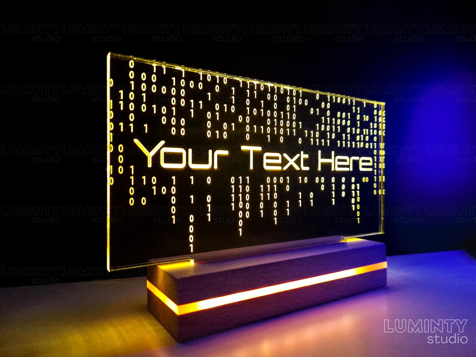 Code Light, Cyber Lamp, Futuristic Decor, Gamer Sign, Edge Lit RGB LED ...