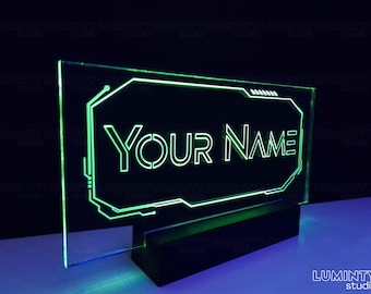 Gamer Tag Led Sign,  Gaming Decor, Futuristic Lamp, Gamer Gift, Neon Sign, Custom GamerTag, Personalized Night Light, Cyber Style Decor, RGB