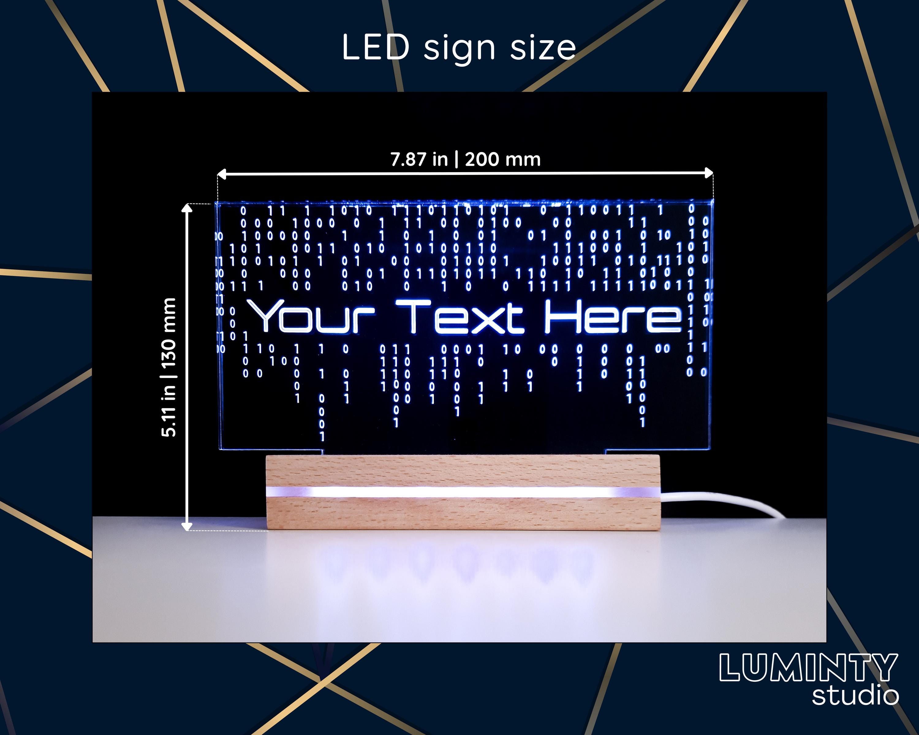 Code Light, Cyber Lamp, Futuristic Decor, Gamer Sign, Edge Lit RGB LED ...