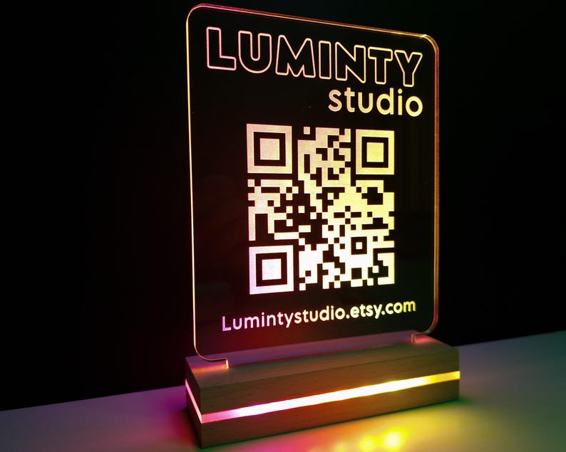 QR Code Sign, Social Media QR Light up Sign, Business Social Media Sign ...