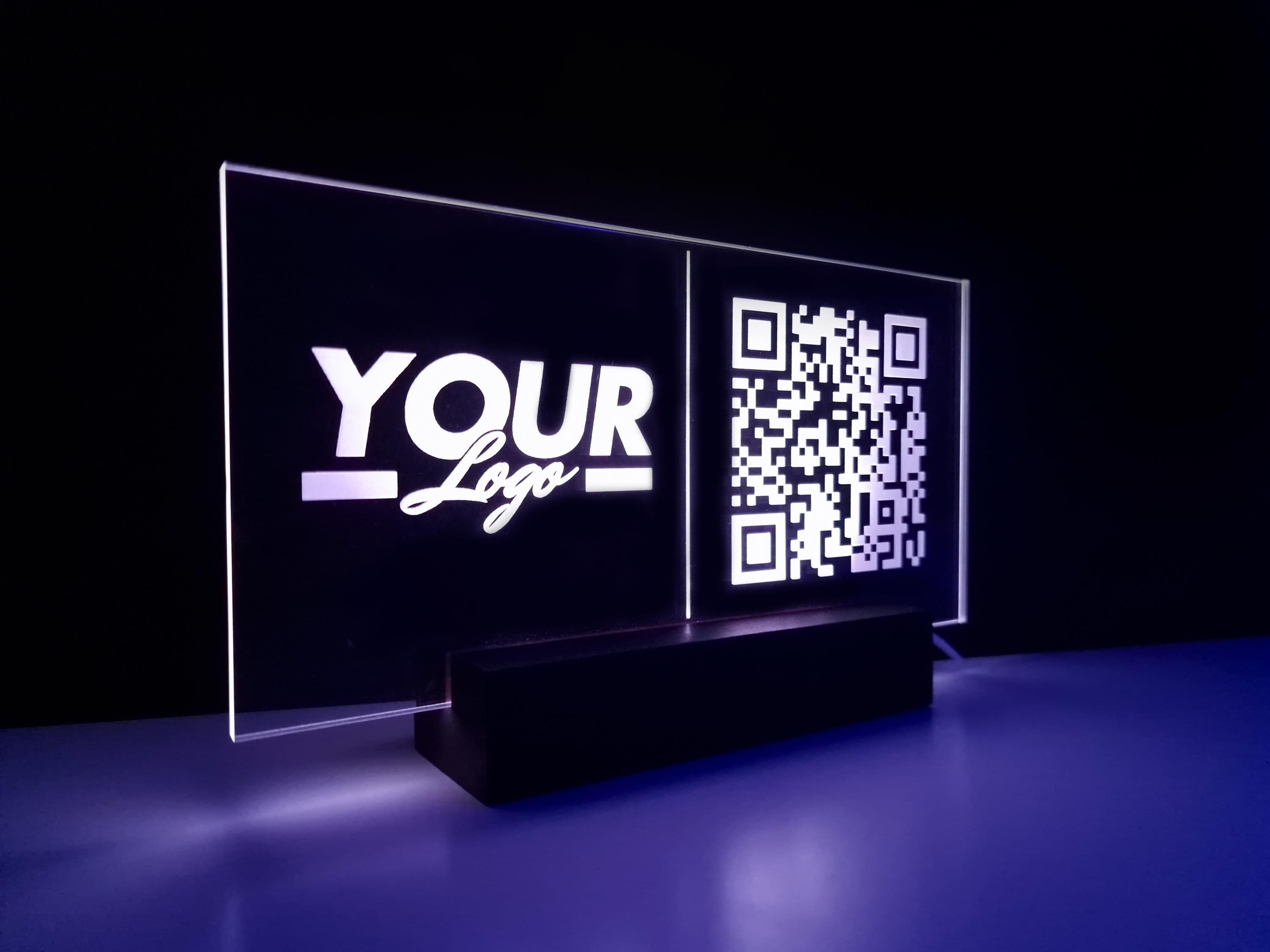 QRコードサイン、ソーシャルメディアQRライトアップサイン、ビジネス