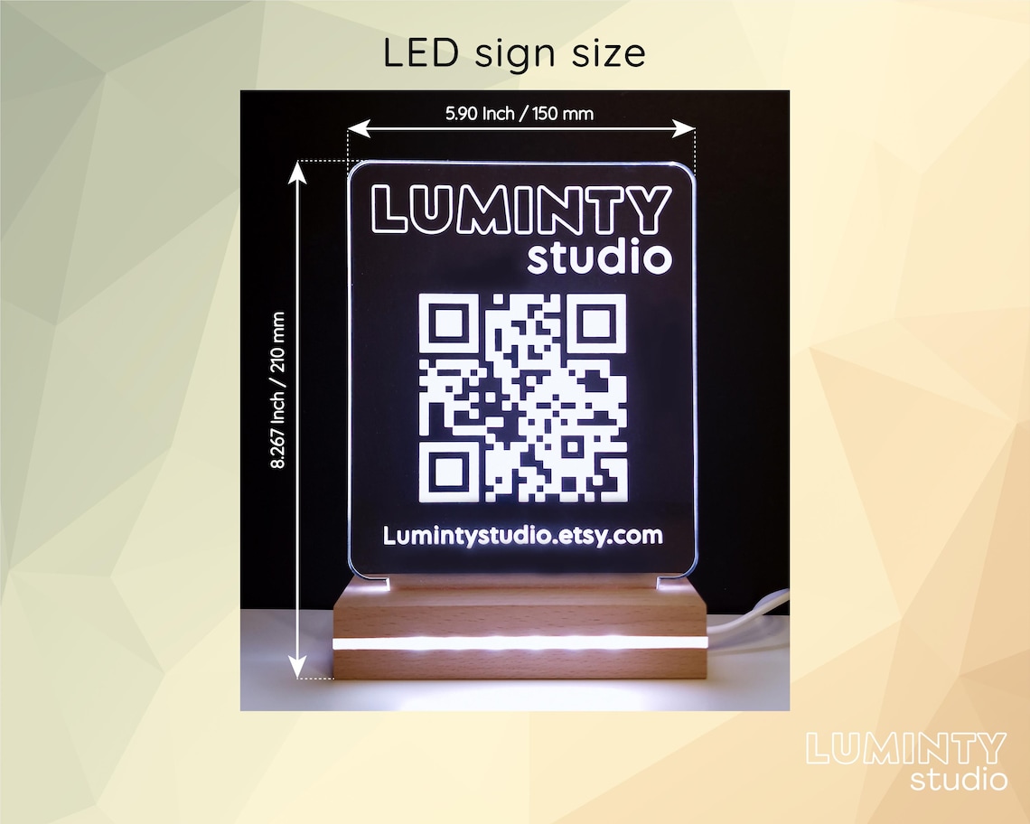 Light Build Qr Code QR Code Sign, Social Media QR Light up Sign, Business Social Media Sign ...