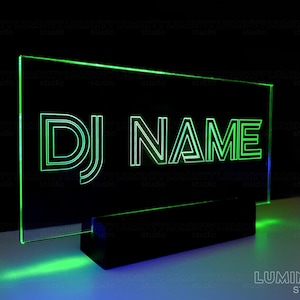 Enseigne LED DJ, cadeau DJ personnalisé, création de logo DJ, lumières DJ, enseigne musicale, enseigne DJ à suspendre, oeuvre d'art murale DJ, enseigne néon personnalisée, cadeau pour DJ