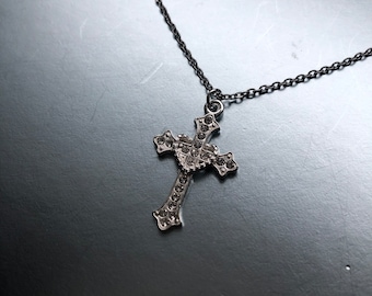 gothic cross necklace, cottagecore, y2k, lesbian, lgbtq+,gay, jewelry, aesthetic, indie, selfmade, minimalistic, alternative, edgy