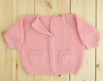 Knitted Baby Cardigan - Baby Outfit - Baby Clothes - Gender Neutral Unisex Baby Sweater - Knitted Baby Clothes - Baby Gift Clothes