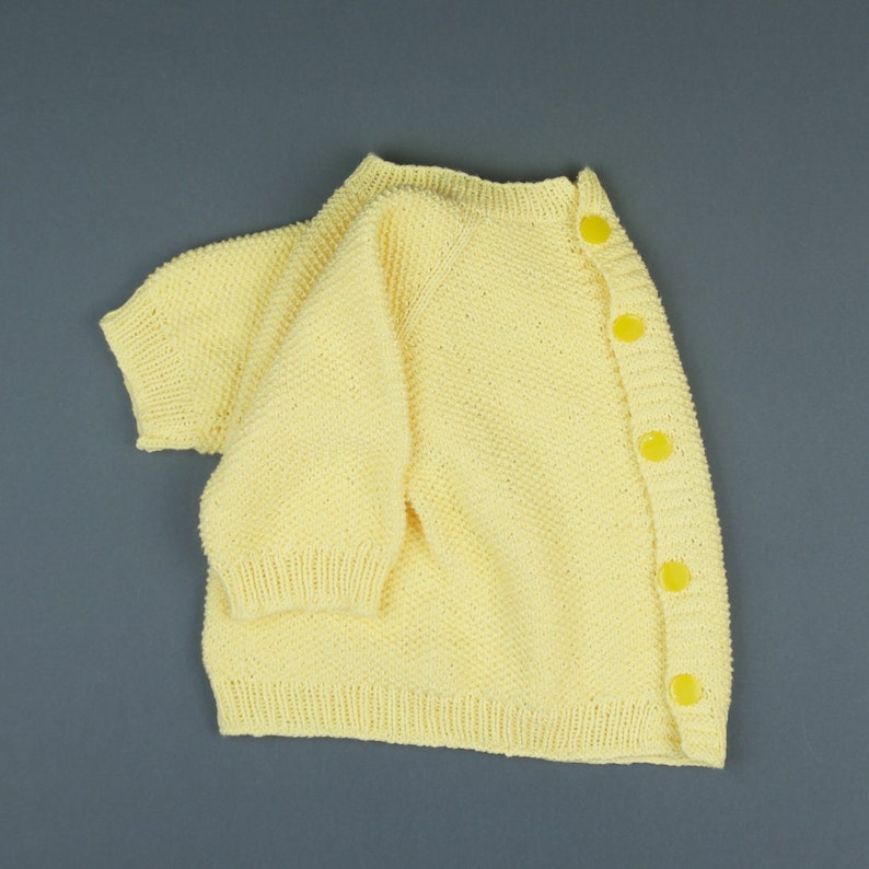 Hand Knit Baby Cardigan newborn cardigan Baby Outfit Knitted Baby Clothes Knitted Baby Cardigan Knit Baby Top image 4