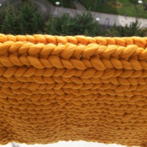 Chunky Knit Blanket Merino Wool Blanket Bulky Blanket Throw Blanket Giant Blanket Arm Knit 100% Giant Knit Wool Arm Knit Blanket image 5